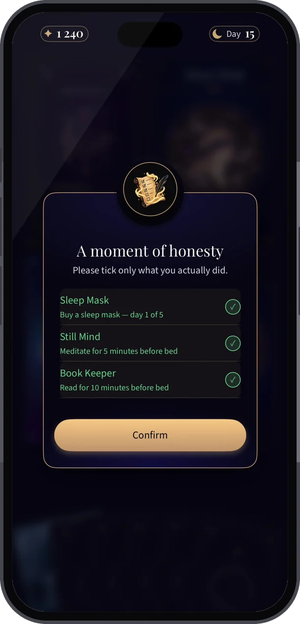 Morning checklist: a moment of honesty